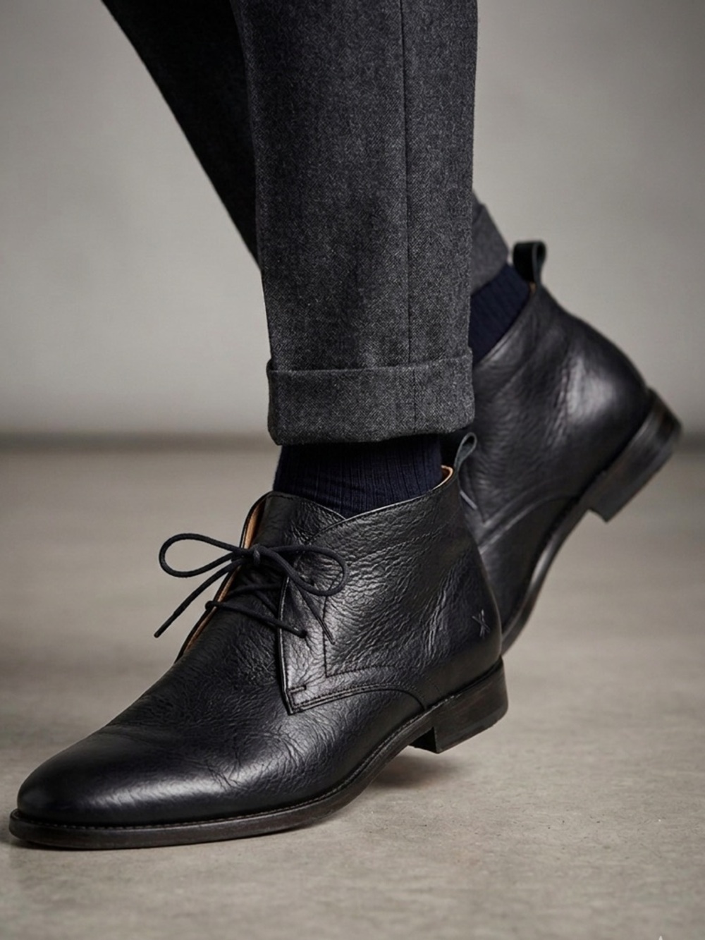 Gravitypope Black Leather Chukka Dress Boots Size 42